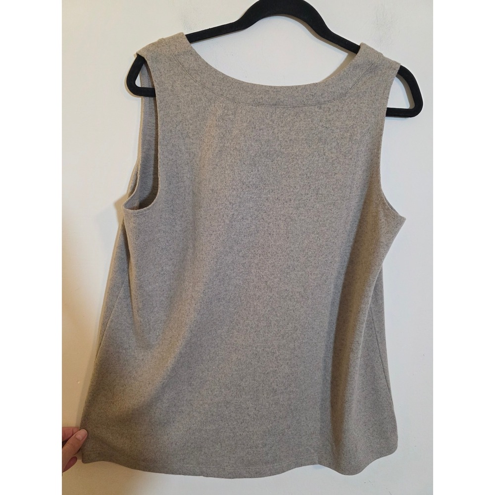 Susan Graver Womens Heathered Tan Scoop Neck Tank Top A260247 Size L - Picture 3 of 6